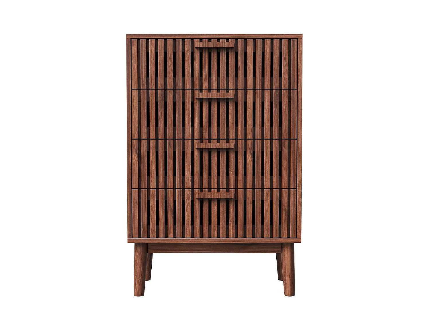 4 tiroirs Armoire à manger-Cuisine Couverture-Salon Stockage Armoire-Chambre à coucher Couleur en bois de noix