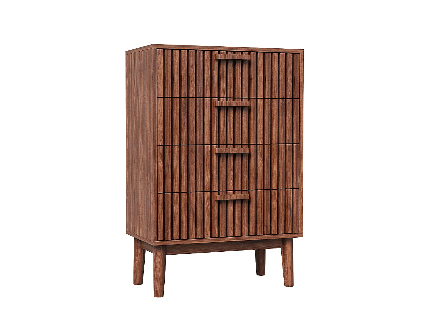 4 tiroirs Armoire à manger-Cuisine Couverture-Salon Stockage Armoire-Chambre à coucher Couleur en bois de noix