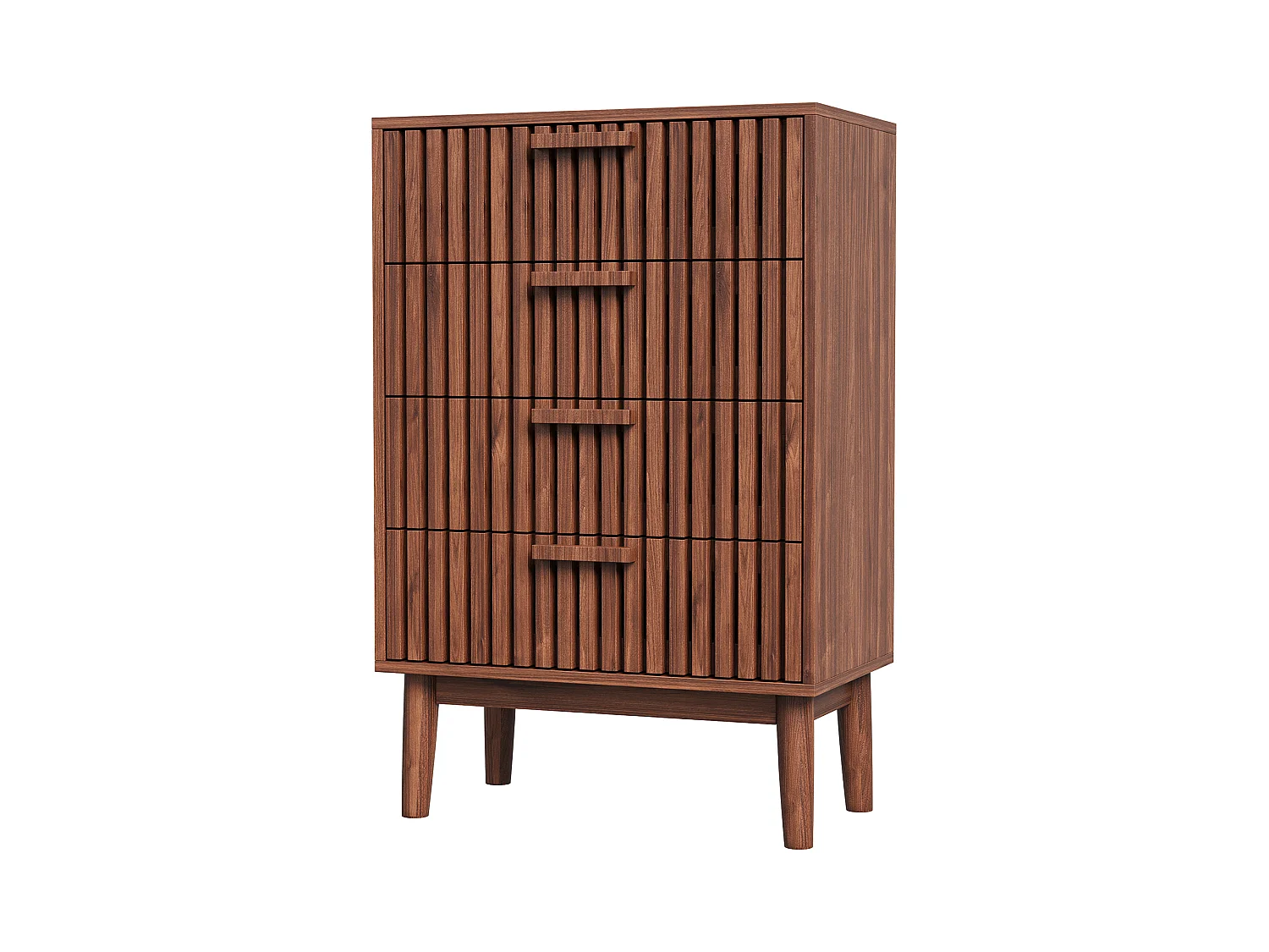 4 tiroirs Armoire à manger-Cuisine Couverture-Salon Stockage Armoire-Chambre à coucher Couleur en bois de noix