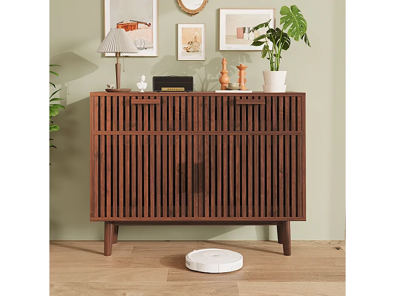 Bandes verticales Desig Buffet-Armoire à manger-Cuisine Couverture-Salon Armoire de rangement-Chambre Table de lit