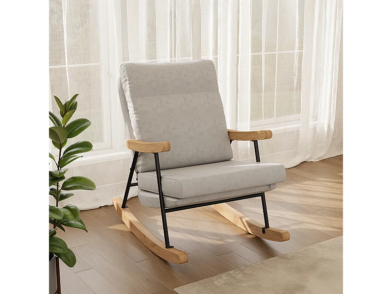 Coton linge dossier fauteuil-salon chaises-chaise ergonomique-bois massif et structure métallique-brasier en bois et base