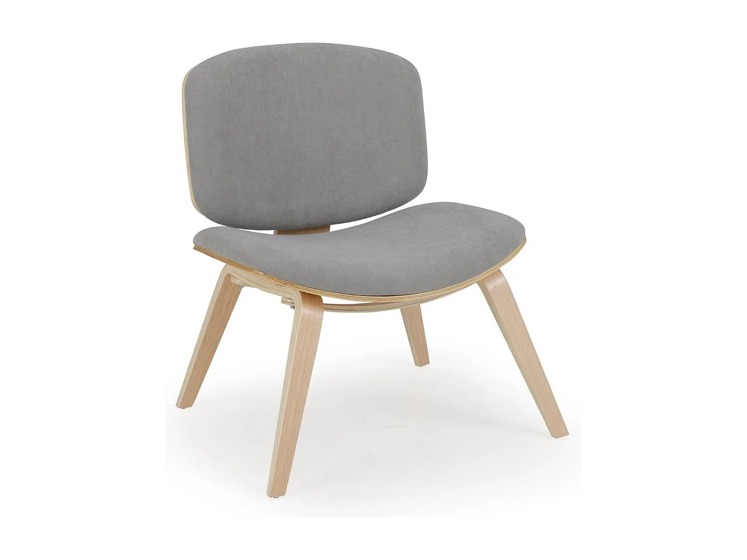 Moderner Akzentstuhl mit Rückenlehne & Gepolstertem Sitz Platzsparender Loungesessel Hellgrau