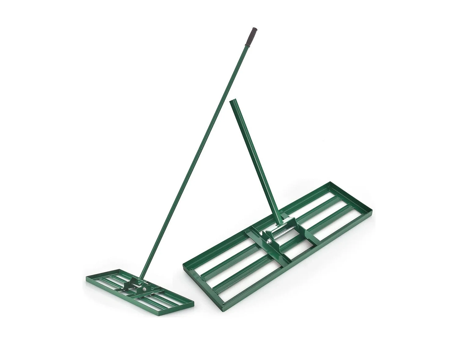 Rasen Nivellierrechen mit Ergonomischem Griff für den Boden 91 x 25 cm Grün