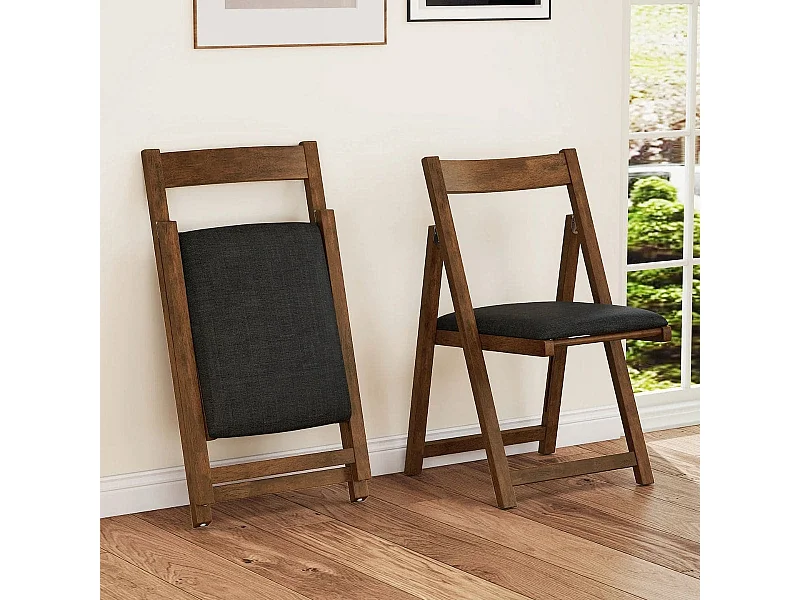 Set di 2 sedie da pranzo pieghevoli Sedia da cucina con schienale curvo Sedia imbottita Capacità di carico 150 kg