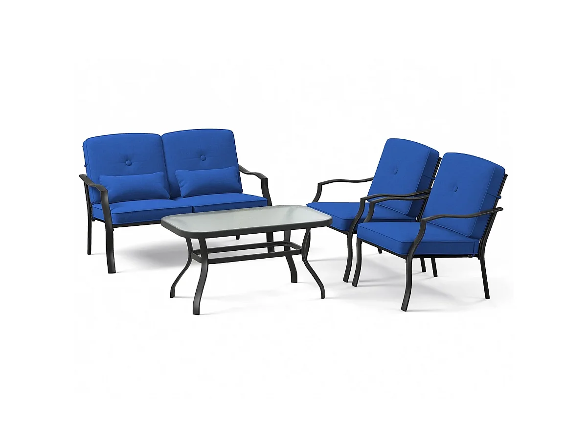 Zestaw Meble ogrodowe 2 x Fotel Stolik Sofa Zestaw ogrodowy