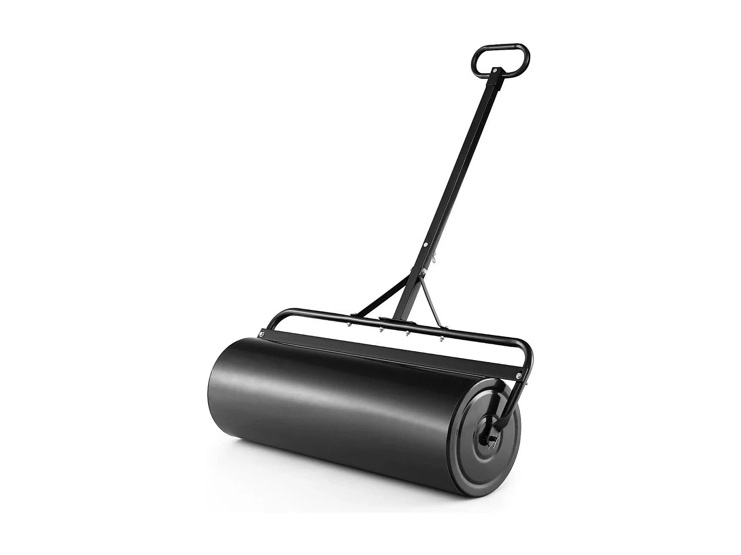 Rasenwalze aus Metall Gartenwalze zur Befestigung Graswalze 99 x 30 x 137 cm Schwarz