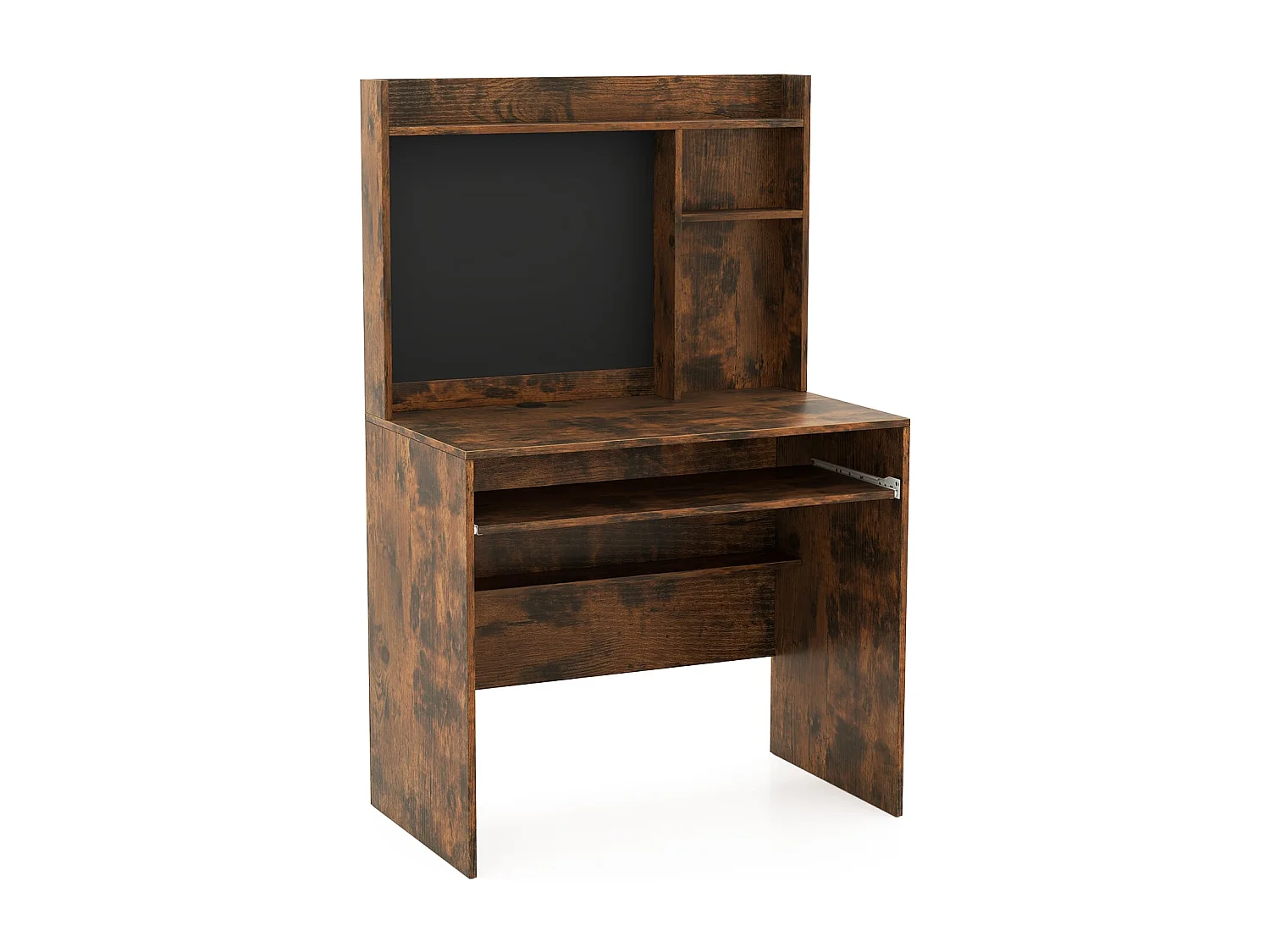 Scrivania per computer con lavagna magnetica, Scrivania moderna con ripiano e vassoio per tastiera Marrone