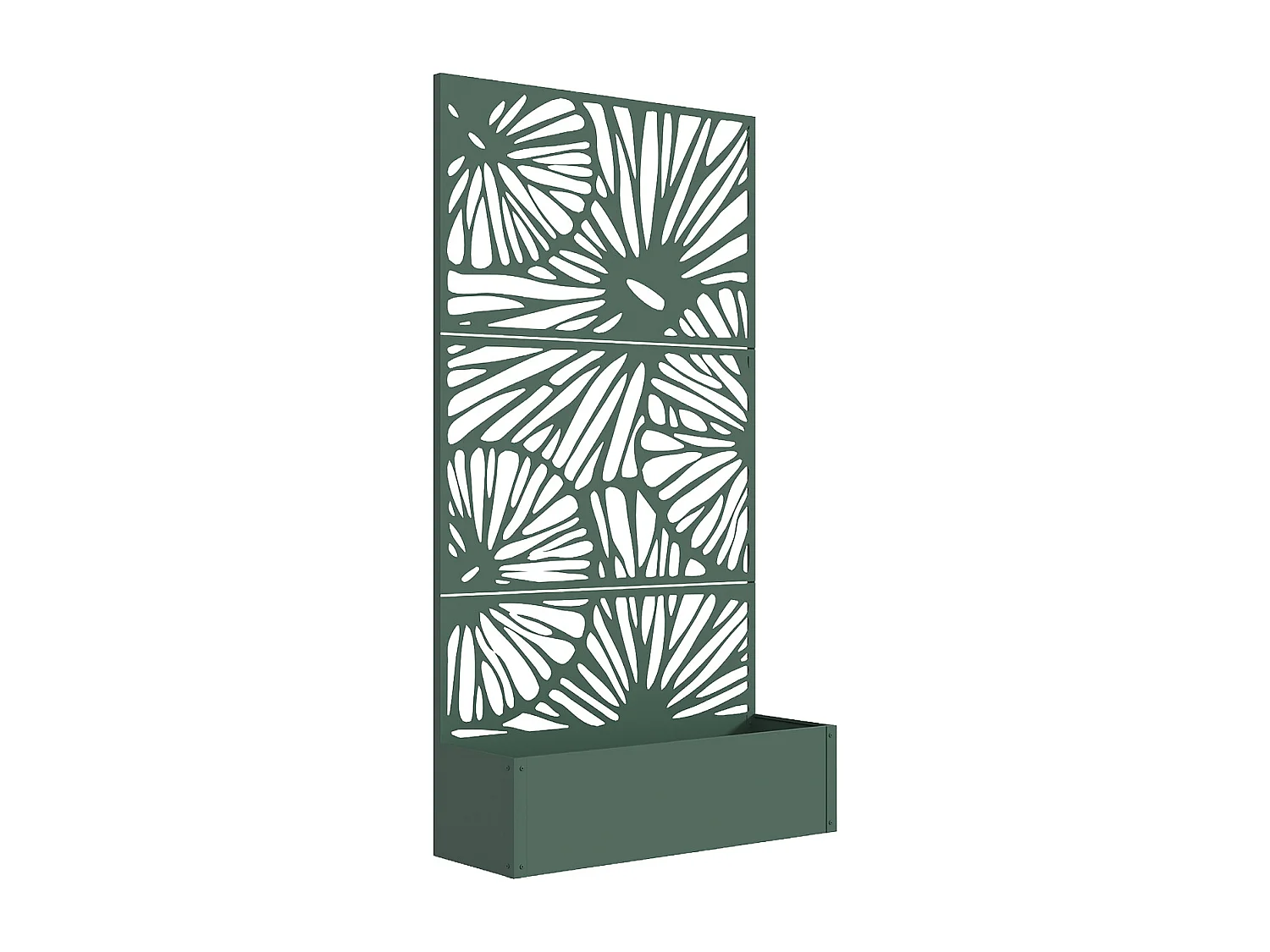Jardinière à poser avec treillis à motif - L92 x P32.5 x H173 cm - Vert amande - ENATAS