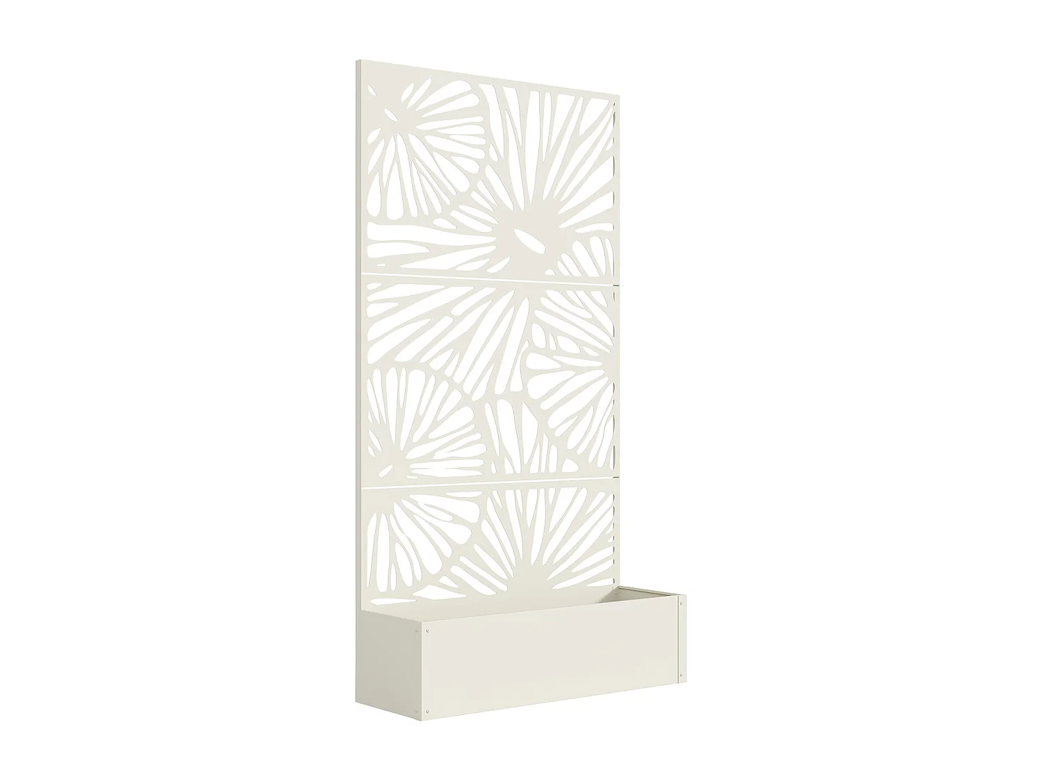 Jardinière à poser avec treillis à motif - L92 x P32.5 x H173 cm - Blanc - ENATAS