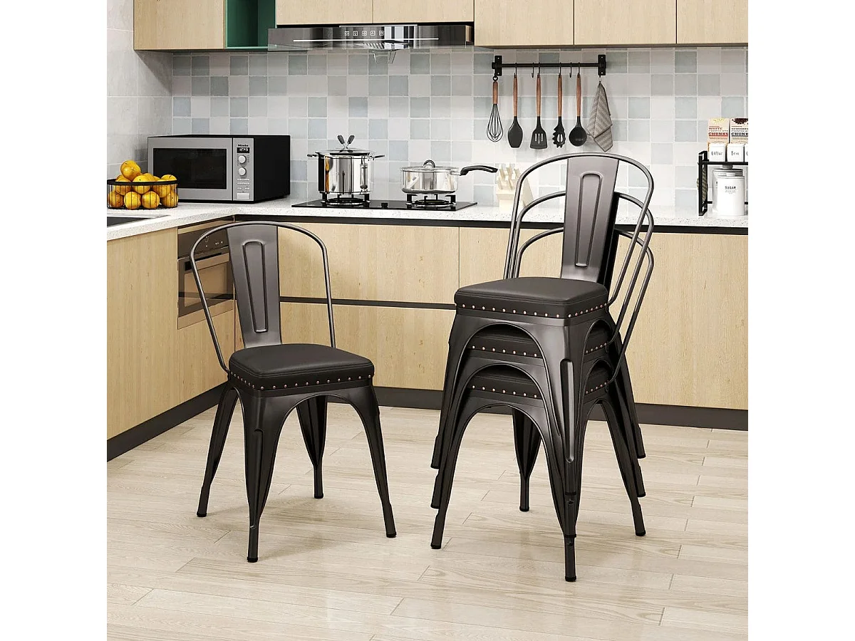 Zestaw Krzesła do jadalni metalowe Krzesło do kuchni 4 szt