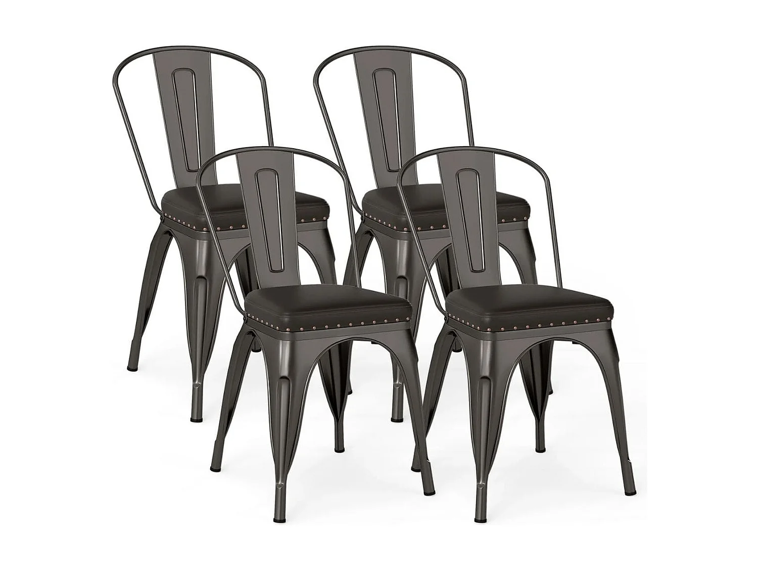 Zestaw Krzesła do jadalni metalowe Krzesło do kuchni 4 szt