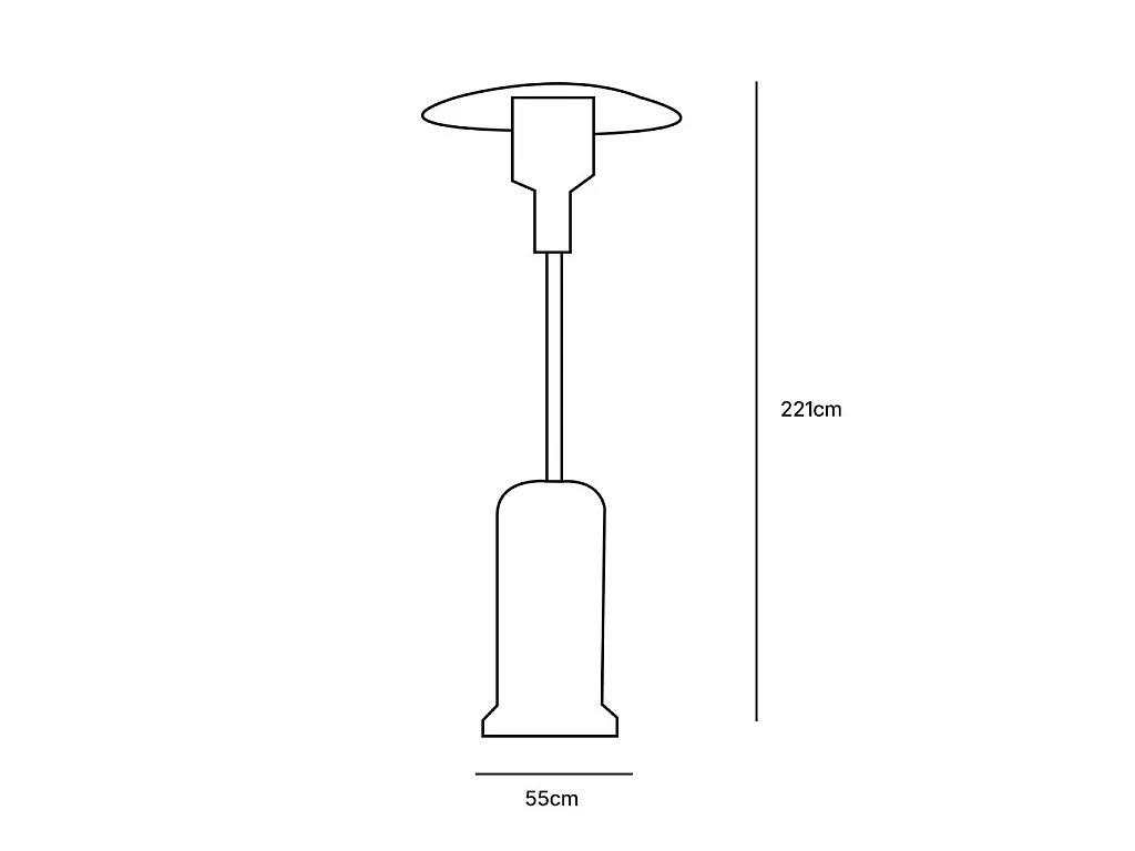 Chauffe terrasse à gaz 5000 W inox  AURA