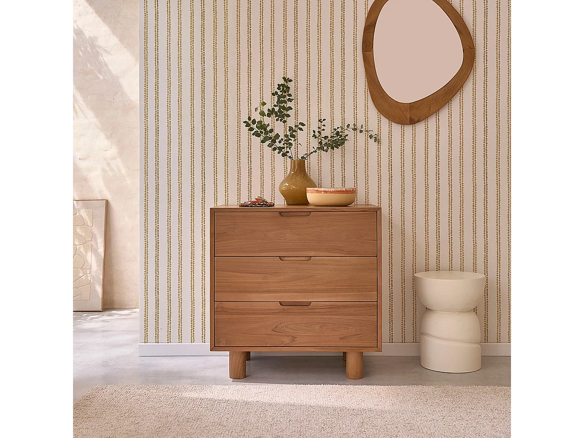 Cómoda de teca maciza 80 cm