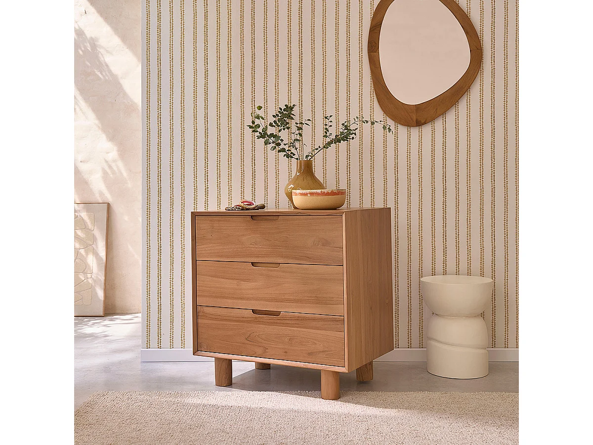 Cómoda de teca maciza 80 cm