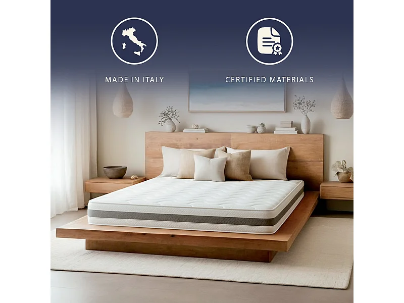 The White Stone Materasso Una Piazza e Mezza 130x190 Waterfoam Termosensibile | Alta Rigidità, Traspirante e Anallergico | Comfort Stabile e Sostegno Ergonomico