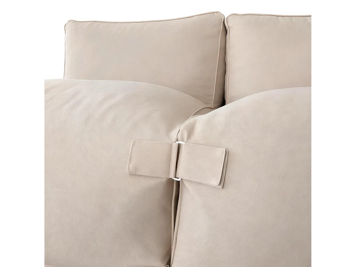 Salon de jardin modulable 5 places beige en tissu déperlant PRAIANO