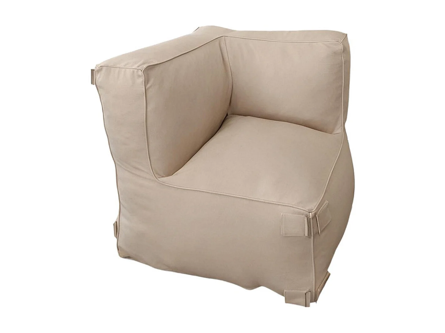 Salon de jardin modulable 5 places beige en tissu déperlant PRAIANO