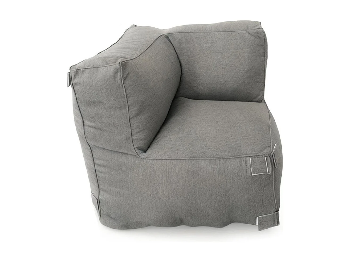 Salon de jardin modulable 3 places gris en tissu déperlant PRAIANO