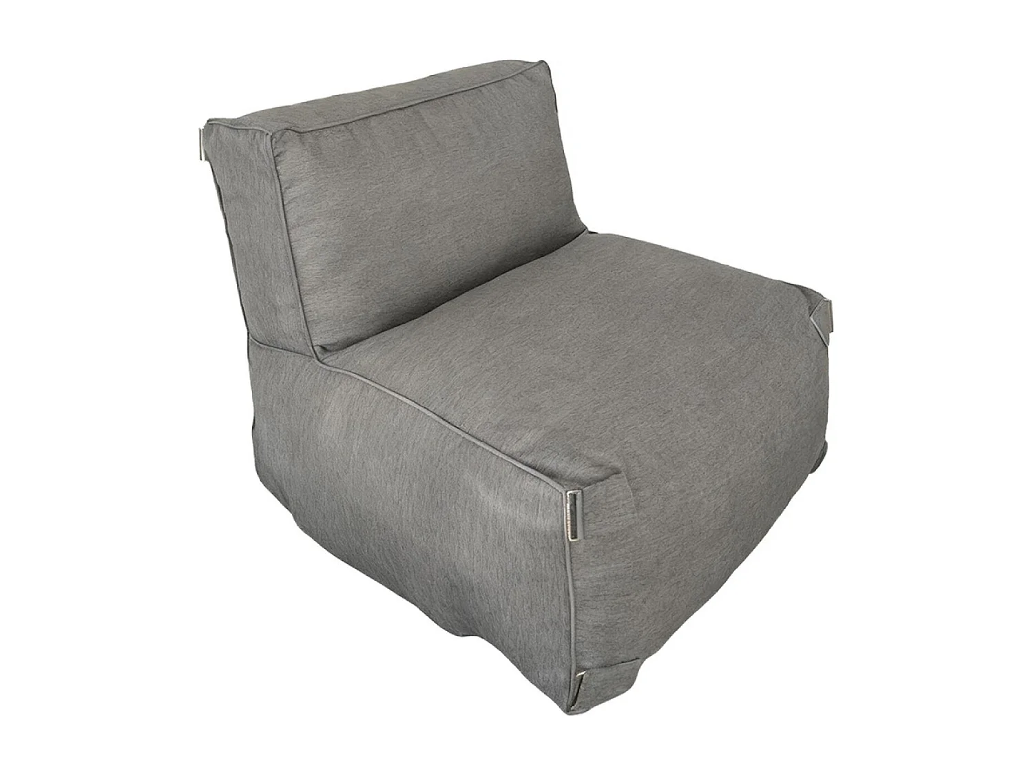 Salon de jardin modulable 3 places gris en tissu déperlant PRAIANO