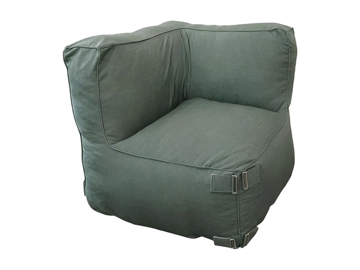 Salon de jardin modulable 4 places vert en tissu déperlant PRAIANO