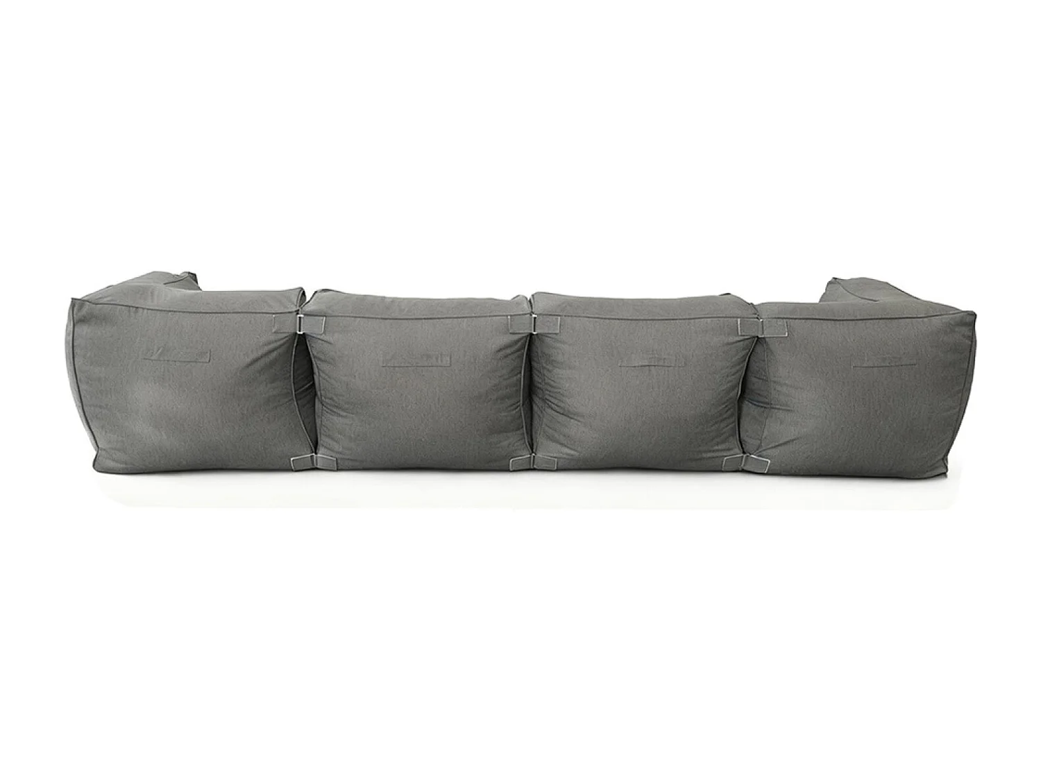 Salon de jardin modulable 5 places gris en tissu déperlant PRAIANO