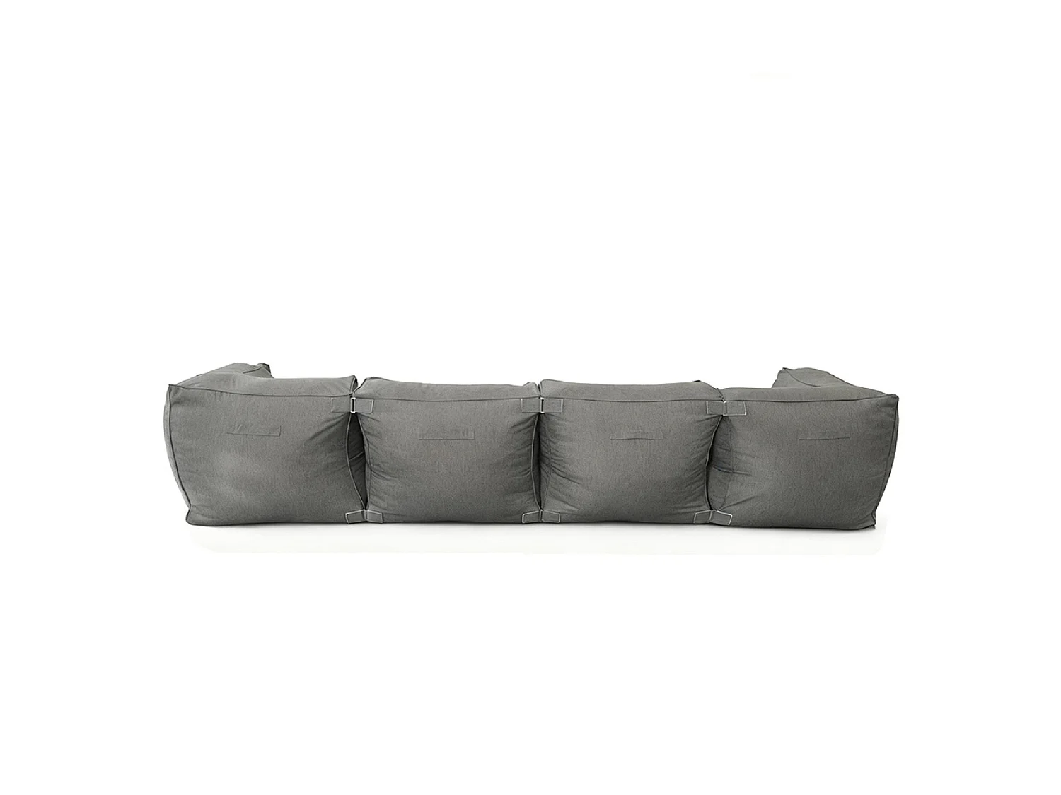Salon de jardin modulable 5 places gris en tissu déperlant PRAIANO