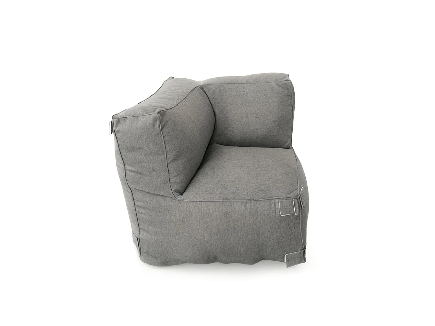 Salon de jardin modulable 5 places gris en tissu déperlant PRAIANO