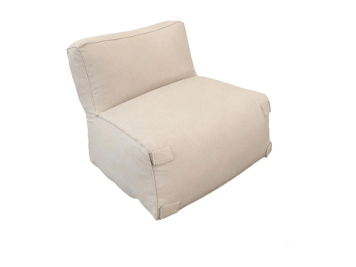 Salon de jardin modulable 4 places beige en tissu déperlant PRAIANO