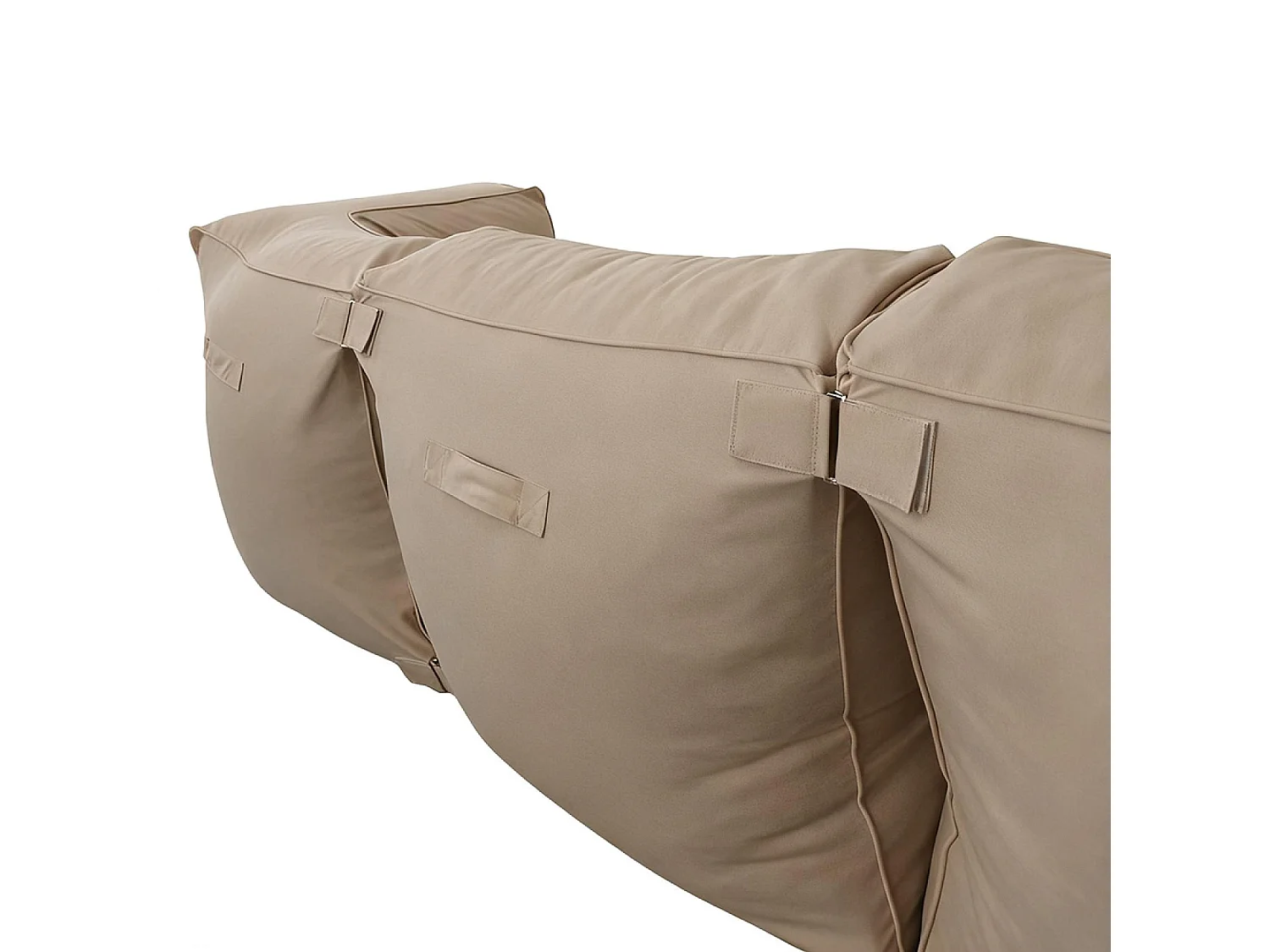 Salon de jardin modulable 4 places beige en tissu déperlant PRAIANO