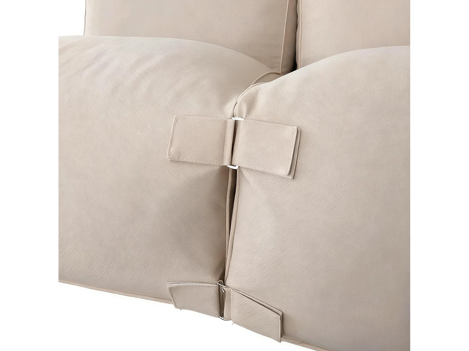 Salon de jardin modulable 4 places beige en tissu déperlant PRAIANO