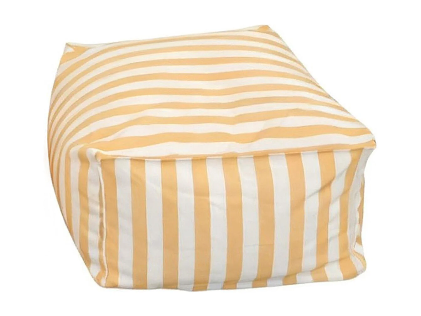 Pouf exterieur rayé jaune déperlant 55x65x35 cm POSITANO