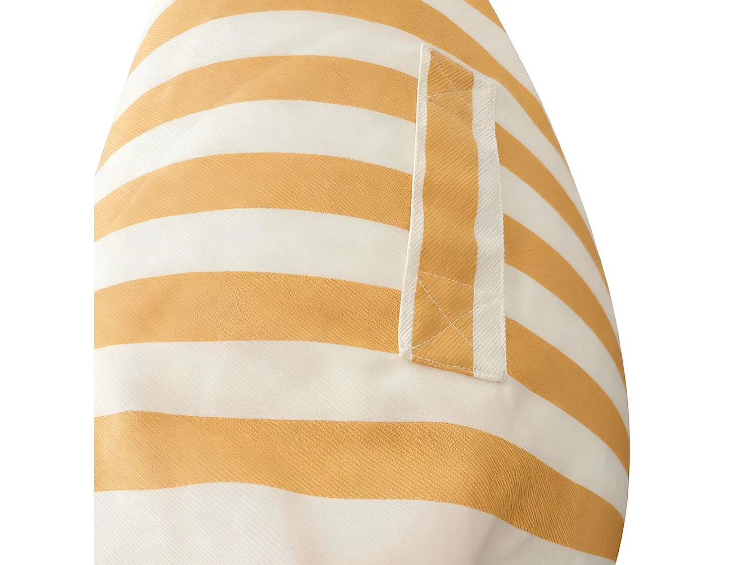 Pouf d’extérieur rayé jaune déperlant et – 100x65x65 cm POSITANO