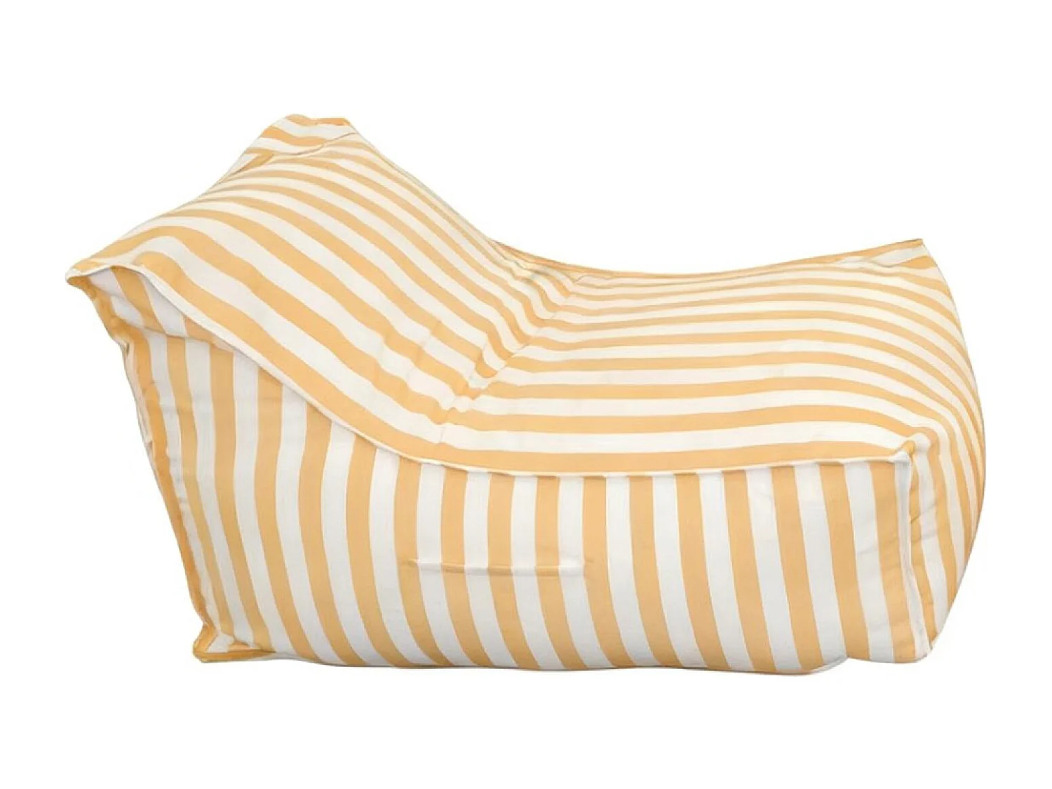 Pouf d’extérieur rayé jaune déperlant et – 100x65x65 cm POSITANO