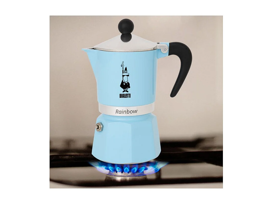 Bialetti Rainbow Italiaanse Koffiezetter 6 Kopjes 270 ml Aluminium Lichtblauw