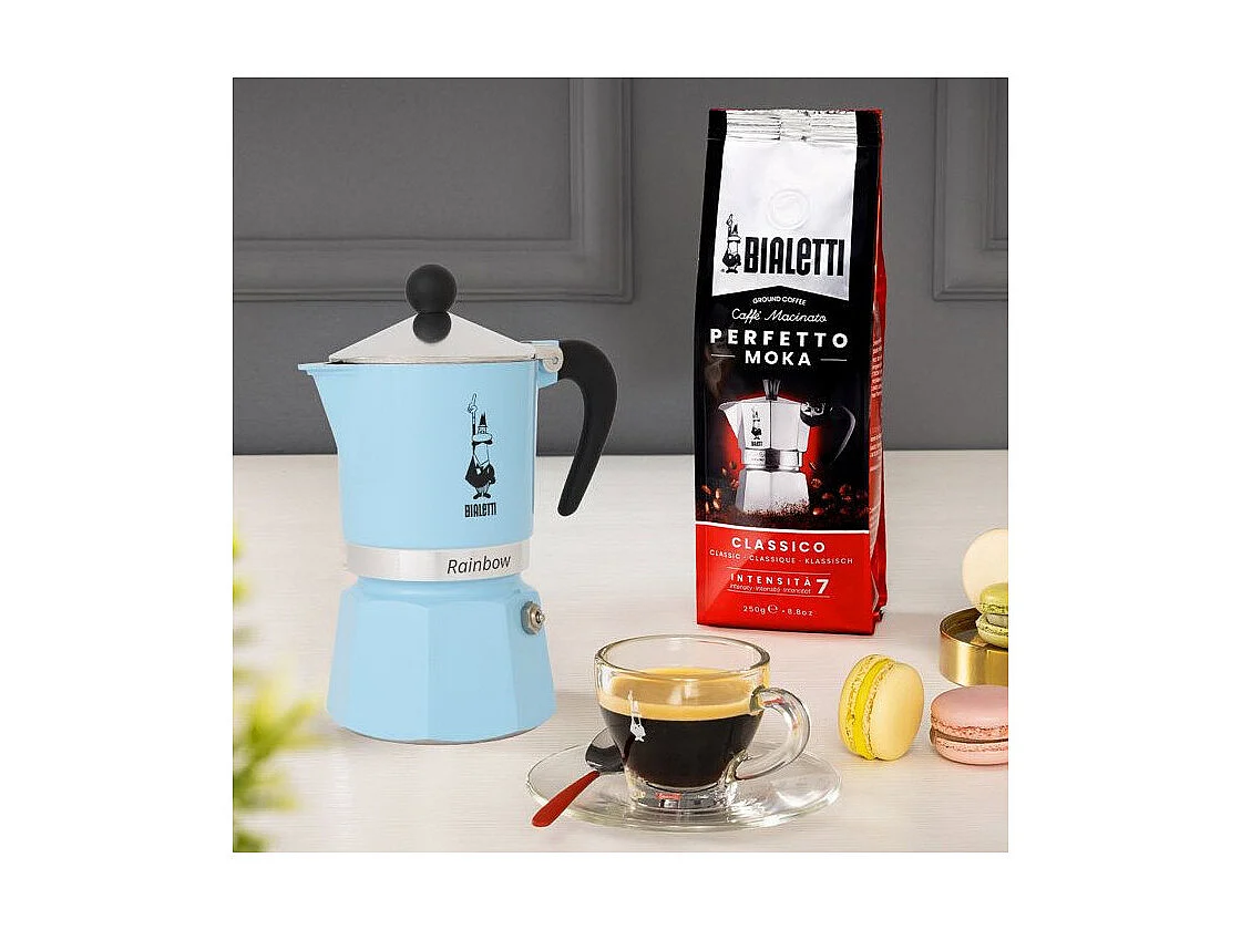 Bialetti Rainbow Italiaanse Koffiezetter 6 Kopjes 270 ml Aluminium Lichtblauw