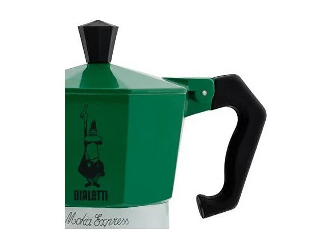 Bialetti La Mokina Italia - Mini Italiaanse espresso koffiezetapparaat 40 ml tricolor, aluminium, 1 kopje, geschikt voor alle warmtebronnen behalve inductie
