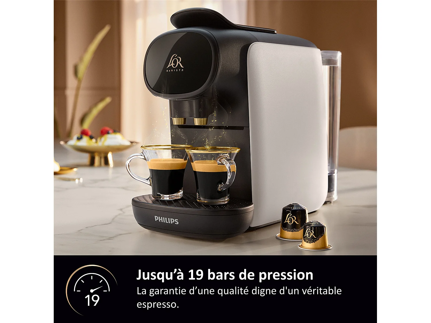 Philips LM9012/00 L'OR Barista Sublime Kapselkaffeemaschine – Doppeltes Espresso, Anpassbares Volumen, Mehrfarbig