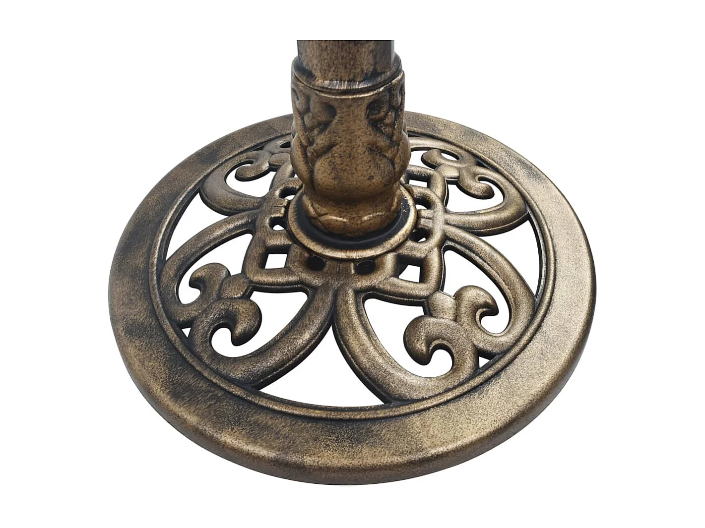 Vasca rotonda per uccelli da giardino in plastica bronzo, resistente alle intemperie, piedistallo stabile, 50x76 cm