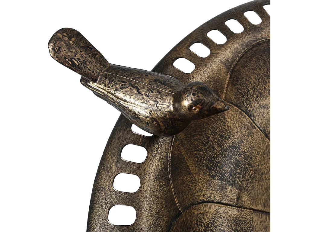 Vasca rotonda per uccelli da giardino in plastica bronzo, resistente alle intemperie, piedistallo stabile, 50x76 cm