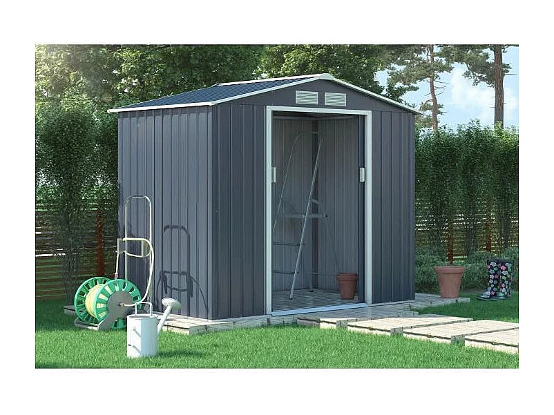 Abri de jardin acier 2,7 m2. avec kit dancrage inclus