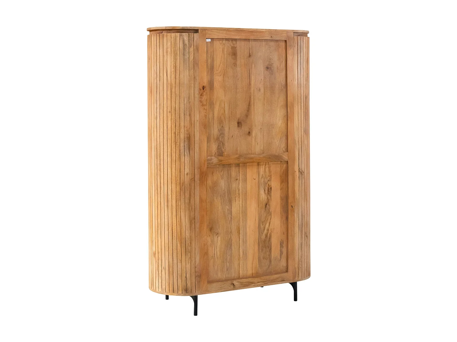Bibliothèque haute bois rainuré avec rangement CALERO