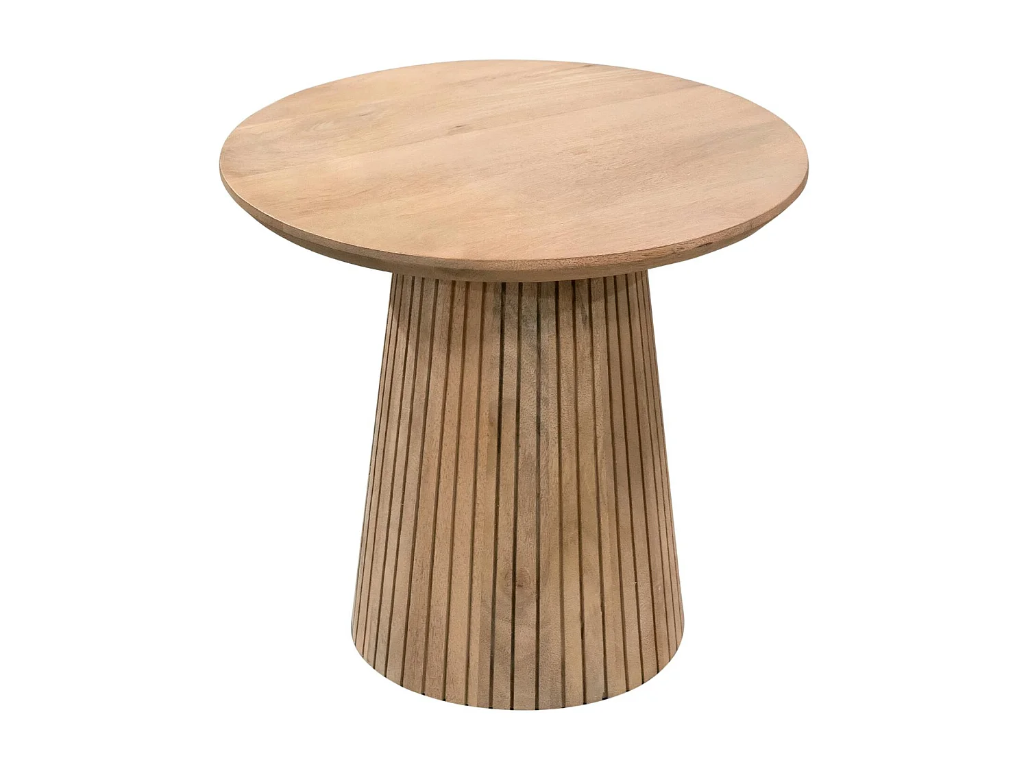 Petite table ronde bois à pied rainuré CALERO