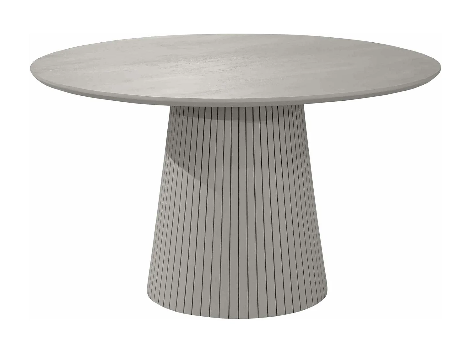 Table ronde bois gris à pied rainuré Ø150 cm CALERO