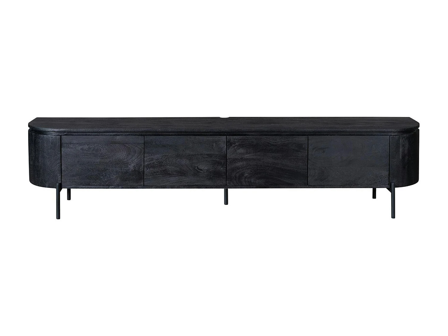 Long meuble TV suspendu bois noir 240 cm AREZZO