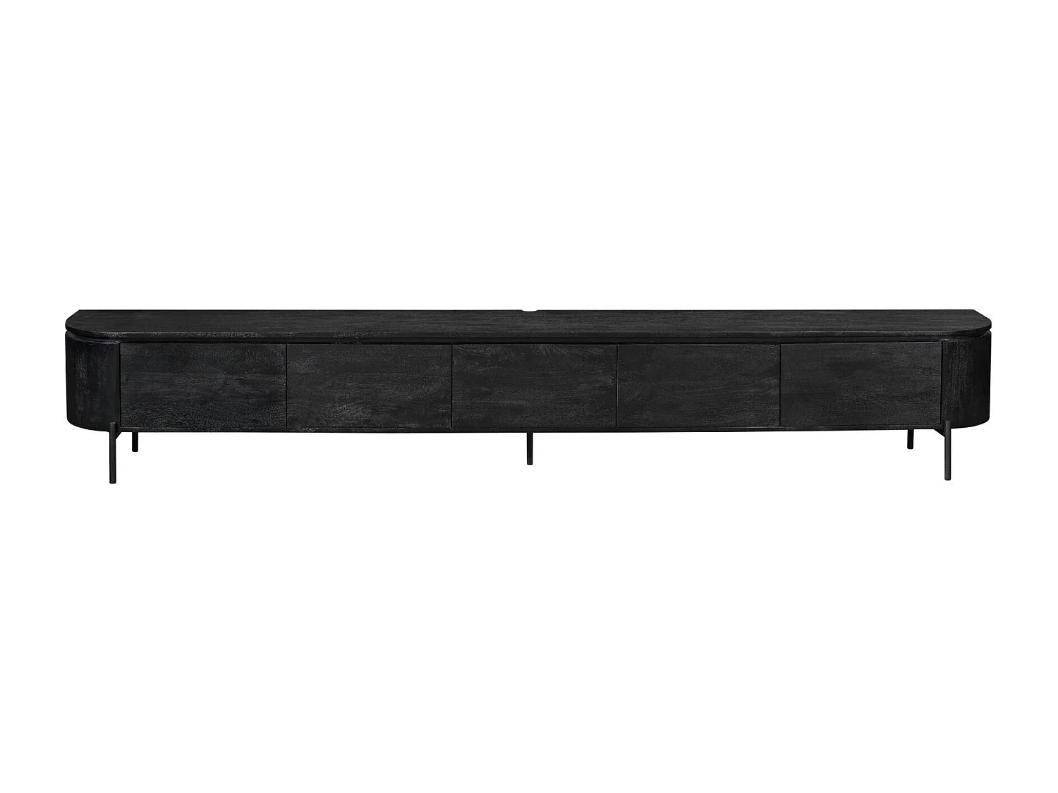 Long meuble TV suspendu bois noir 280 cm AREZZO