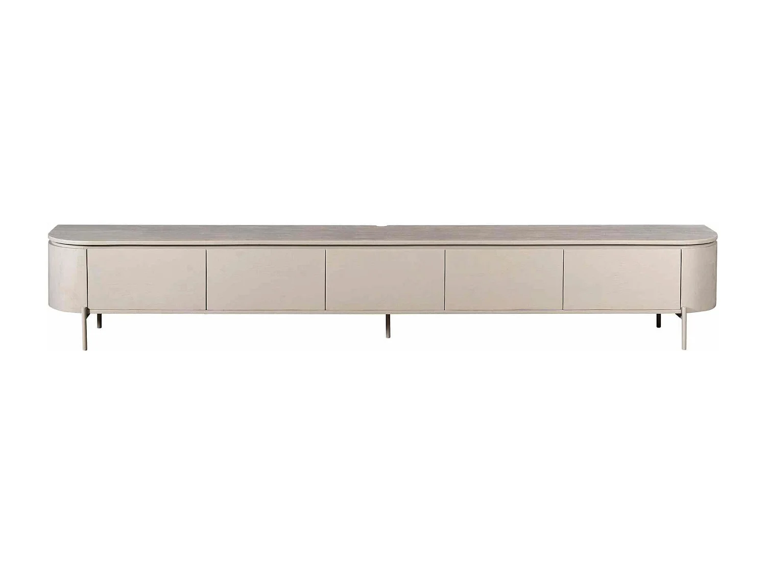 Long meuble TV suspendu bois gris 280 cm AREZZO