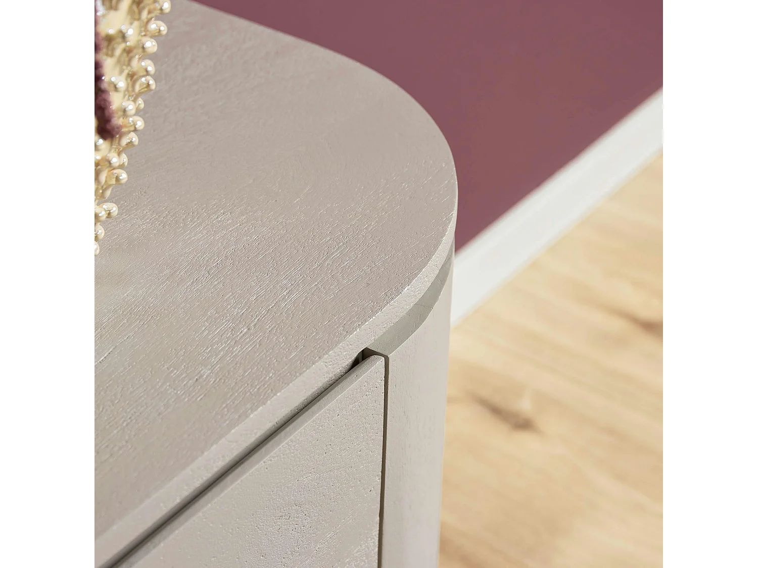Long meuble TV suspendu bois gris 280 cm AREZZO