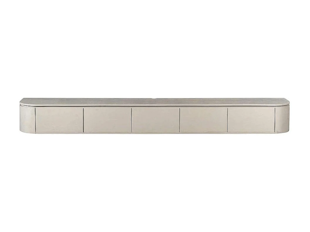 Long meuble TV suspendu bois gris 280 cm AREZZO