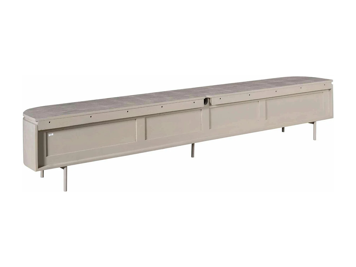Long meuble TV suspendu bois gris 280 cm AREZZO