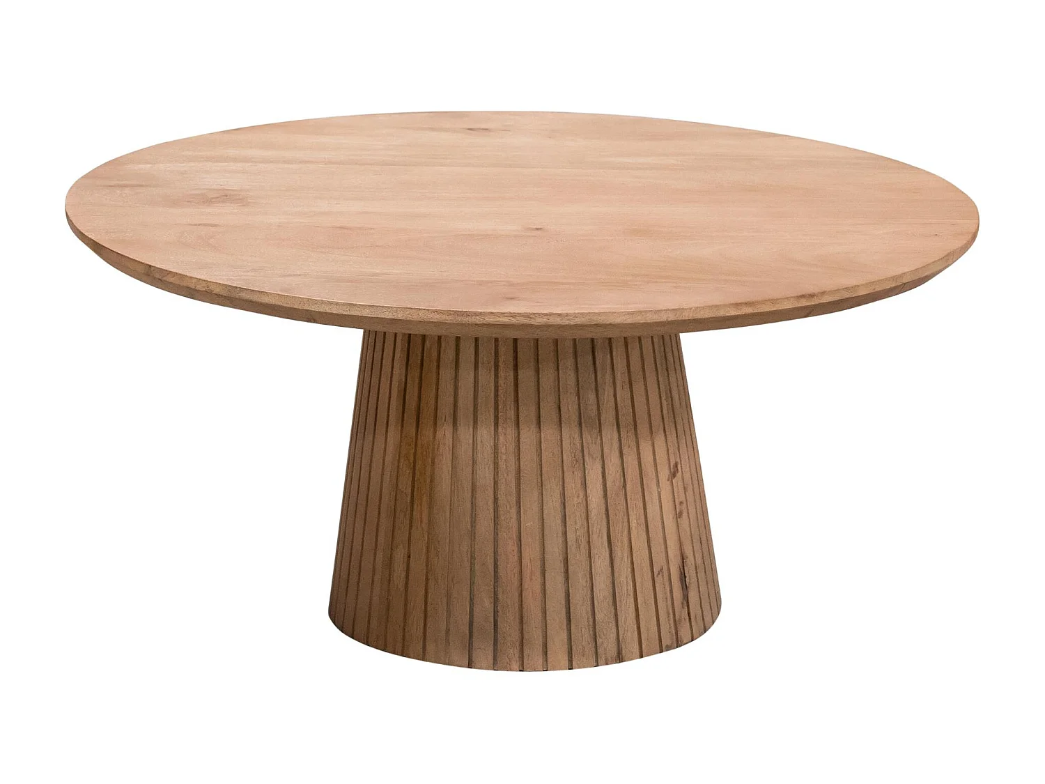 Table basse ronde bois à pied rainuré CALERO